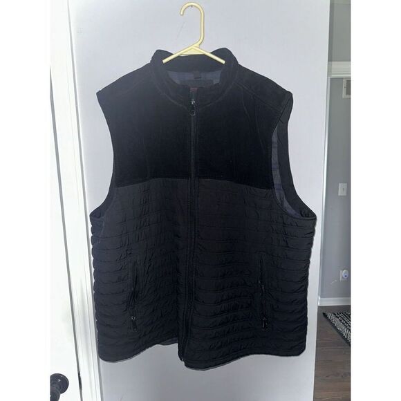 Untuckit Vest Black Full Zip Quilted Corduroy Men’s‎ Size 3XL Pockets - Picture 2 of 8